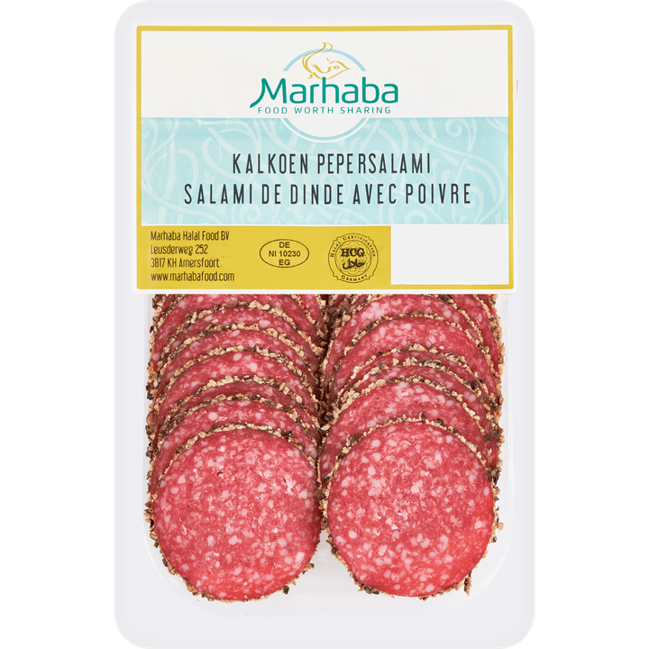 Marhaba Kalkoen Pepersalami 100 g