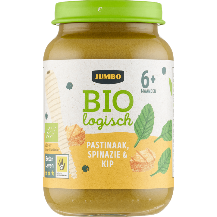Biologisch Babyvoeding Pastinaak, Spinazie & Kip 6+ Maanden