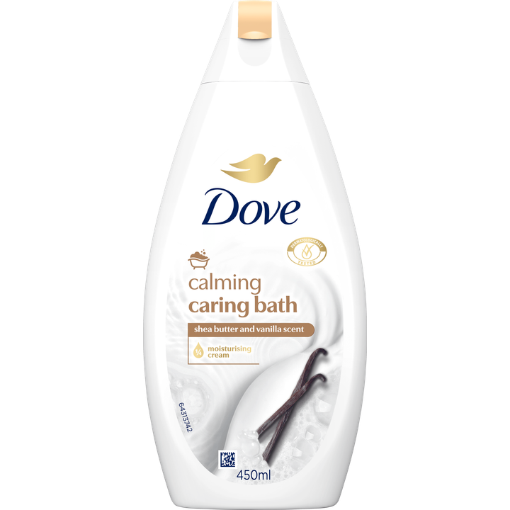 Dove Calming Caring Bath Badcrème Sheaboter & Vanille 450 ml