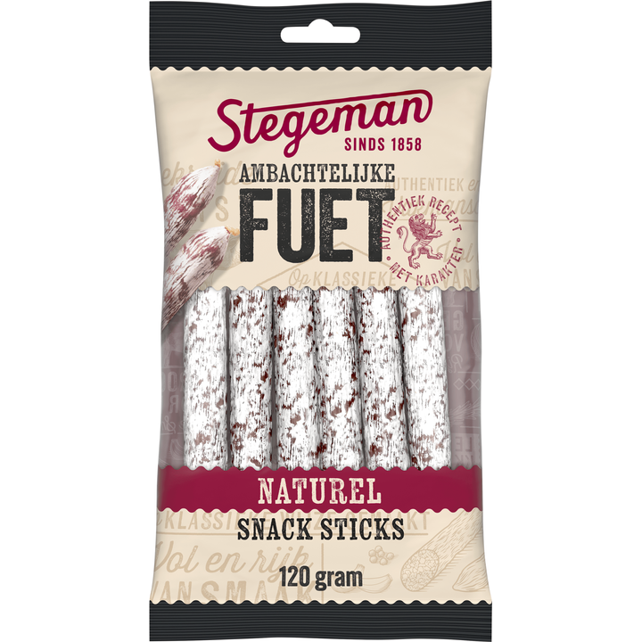 Stegeman Ambachtelijke Fuet Naturel Snack Sticks 120 g