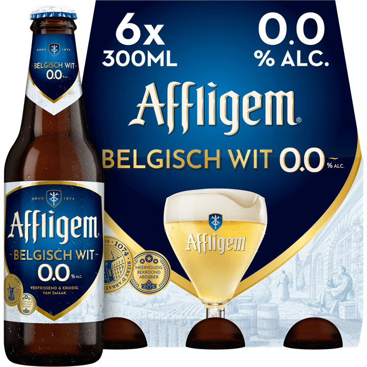 Affligem Belgisch Wit 0.0 Bier Fles 6 x 300ml