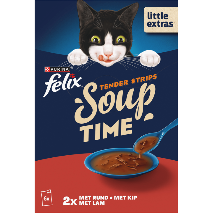FELIX® Soup Filets met Rund, Kip, Lam - Kattenvoer - 6 x 48 g