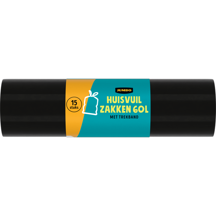 Huisvuilzakken 60 L met Trekband 15 Stuks