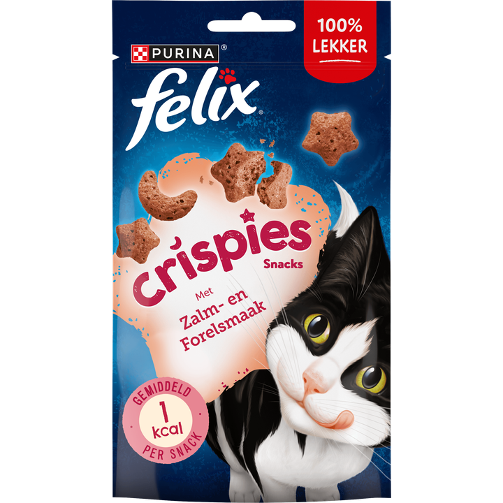 FELIX® Crispies met Zalm- & Forelsmaak - Kattensnacks - 45g