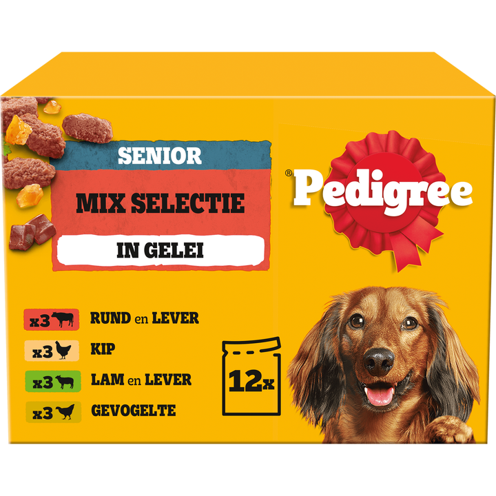 Pedigree Senior Mix Selectie in Gelei 12 x 100 g