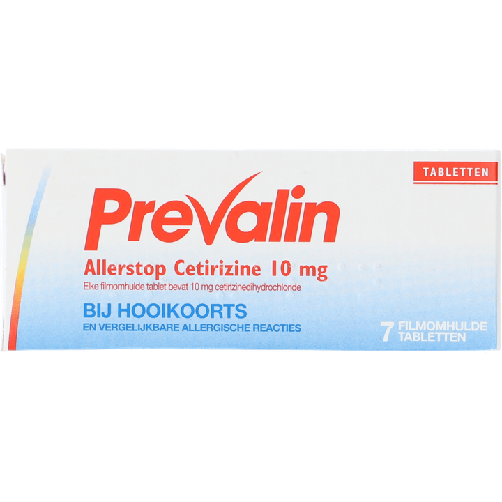 Prevalin Allerstop cetirizine 10 mg tabletten bij hooikoorts, 7 stuks