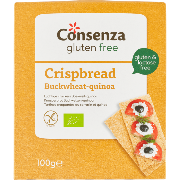 Consenza Gluten Free Luchtige Crackers Boekweit-Quinoa 100 g