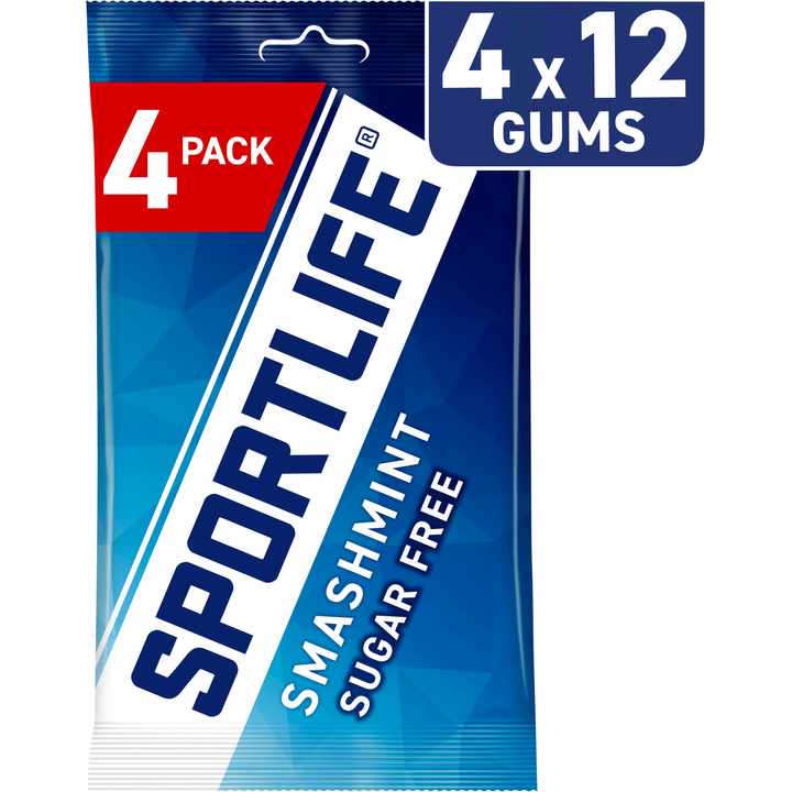 Sportlife Smashmint Suikervrije kauwgom 4 x 18 g