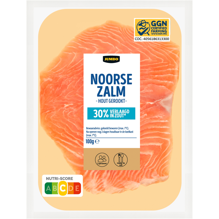 Jumbo Noorse Zalm Hout Gerookt 100 g Verlaagd in Zout