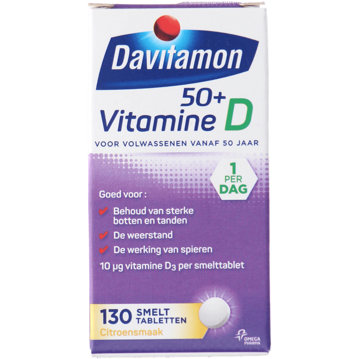 Davitamon Vitamine D smelttabletten 50+, 130 stuks