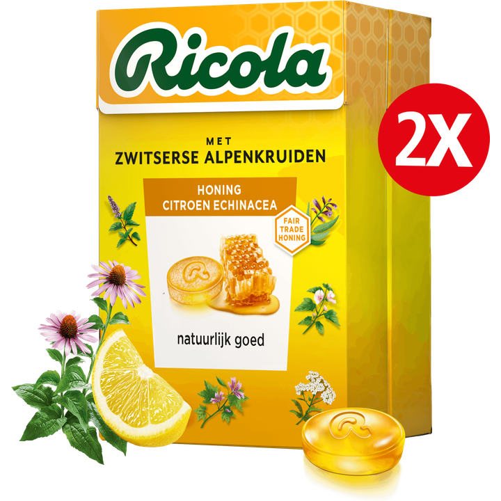 Ricola Honing Citroen Echinacea Duopack 2x50g