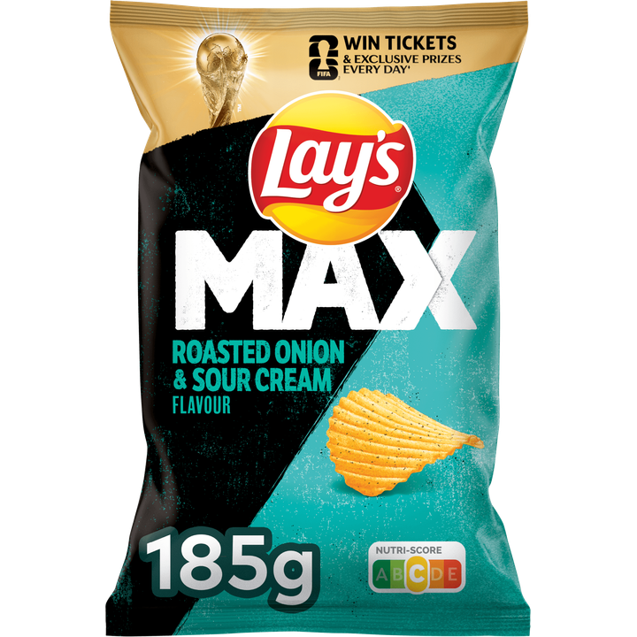 Lay's Max Ribbel Chips Roasted Onion & Sour Cream 185 gr