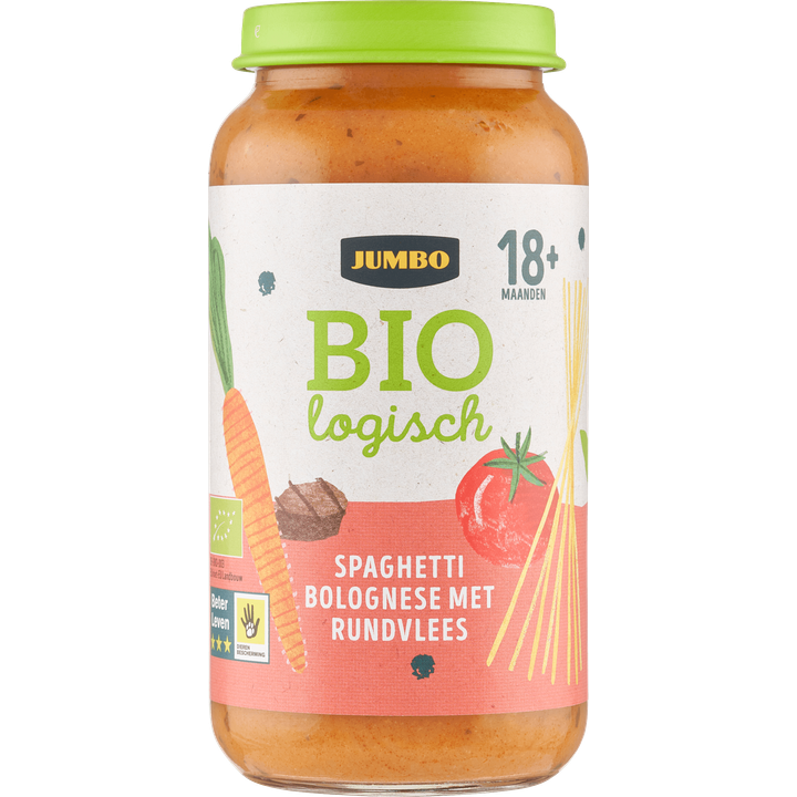 Babyvoeding Biologisch Spaghetti Bolognese met Rundvlees 18+ Maanden