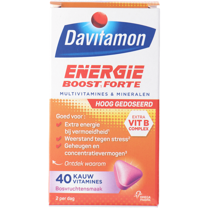 Davitamon Energie Boost Forte kauwvitamines, 40 stuks 