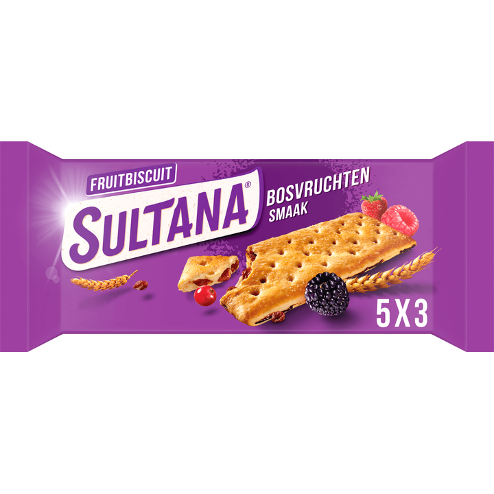 Sultana Fruitbiscuit Bosvruchten Smaak 5 Stuks 218 g