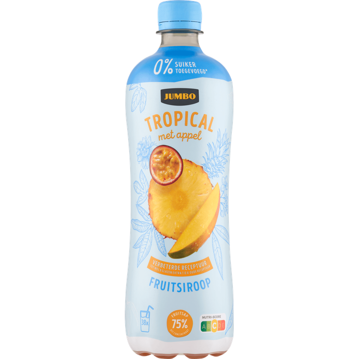 Fruitsiroop Tropical met Appel 0% Suiker Toegevoegd 750ML