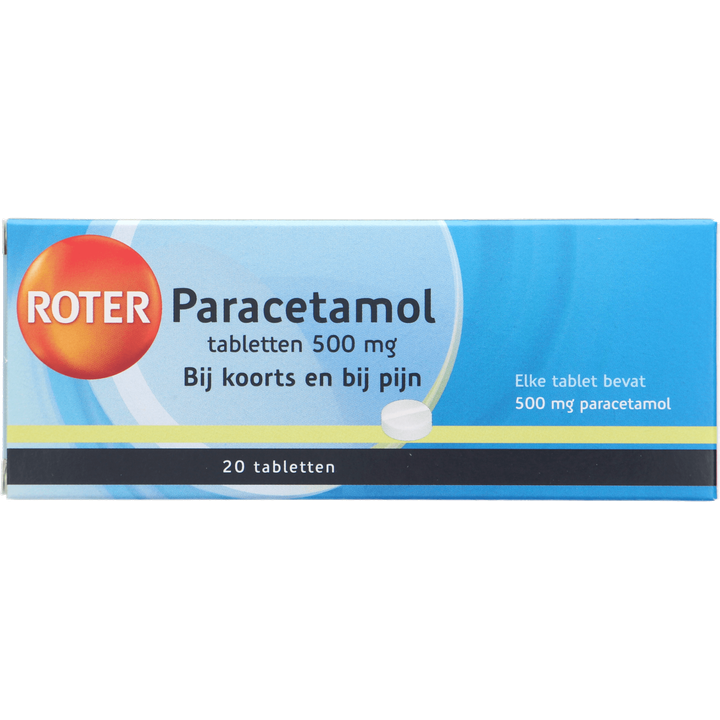 Roter Paracetamol tabletten 500 mg, 20 stuks