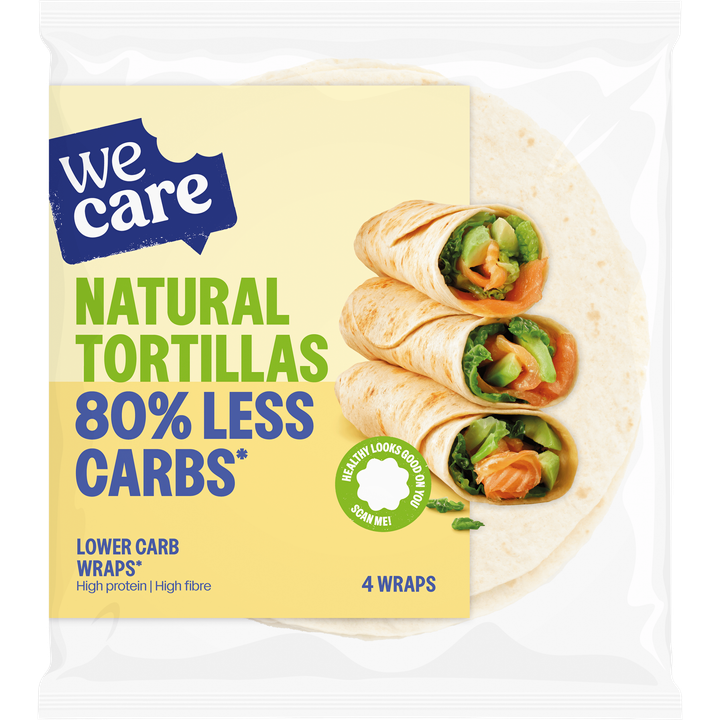 WeCare Lower Carb Natural Tortillas 4 x 40 g