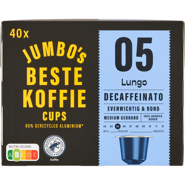 Jumbo's Lungo Decaffeinato Koffiecups 40 Stuks