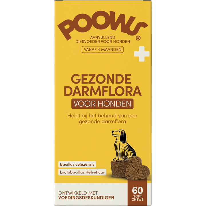 Poows Gezonde Darmflora voor Honden 60 Soft Chews
