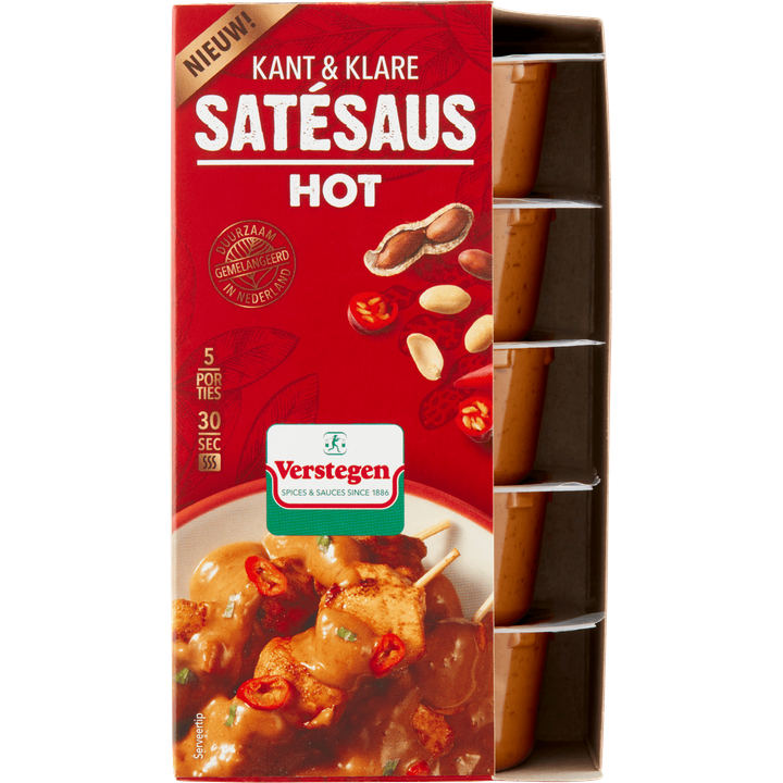 Verstegen Kant & Klare Satésaus Hot 5 x 80 ml