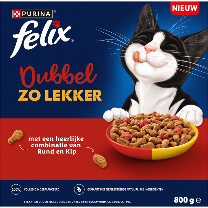 Felix Dubbel Zo Lekker met Kip, Rund en Rode Biet Kattenvoer 800g