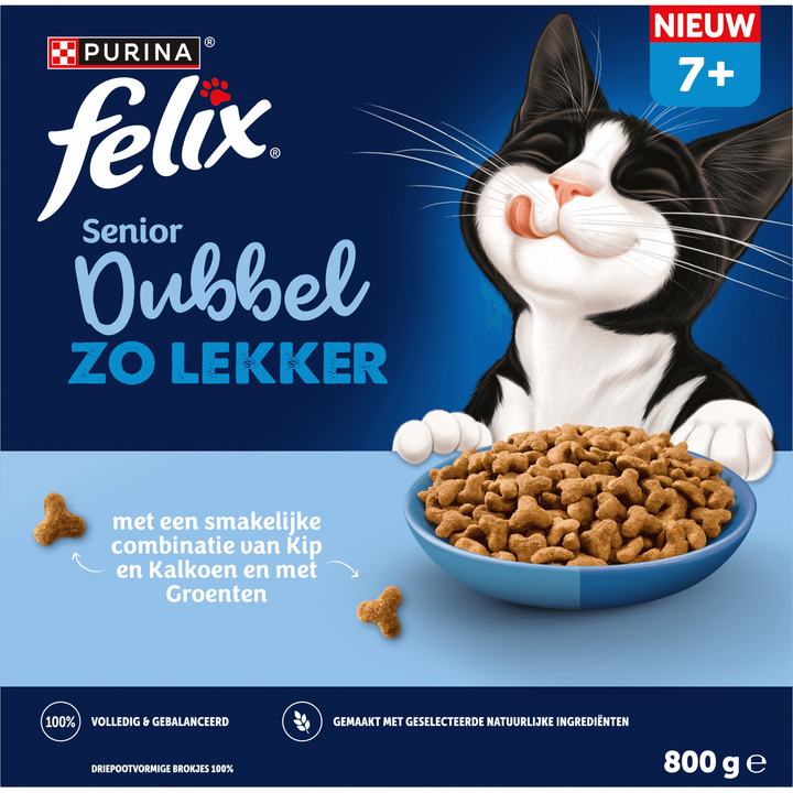 Felix Dubbel Zo Lekker Senior Kattenvoer 800g