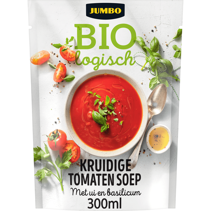 Biologisch Kruidige Tomatensoep met Ui & Basilicum 300ML