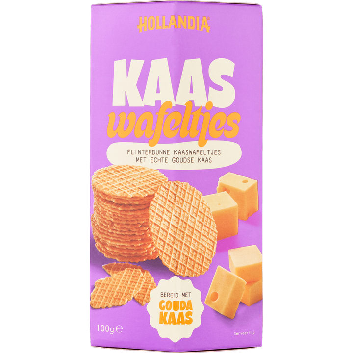 Hollandia Kaas Wafeltjes Bereid met Gouda Kaas 100 g