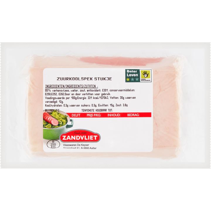 Zandvliet Zuurkoolspek Stukje ca. 250g