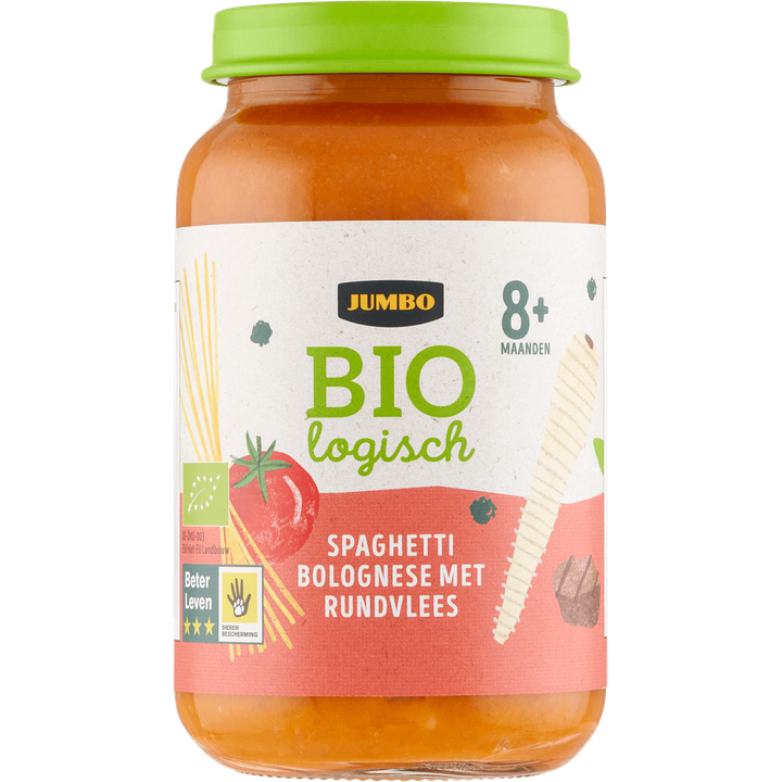 Biologisch Babyvoeding Spaghetti Bolognese met Rundvlees 8+ Maanden