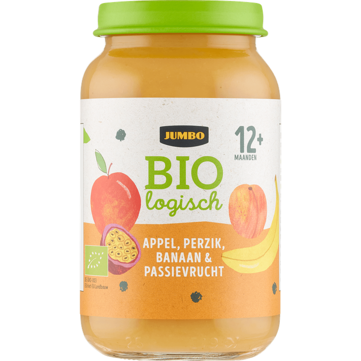 Biologisch Babyvoeding Appel, Perzik, Banaan & Passievrucht 12 + Maanden