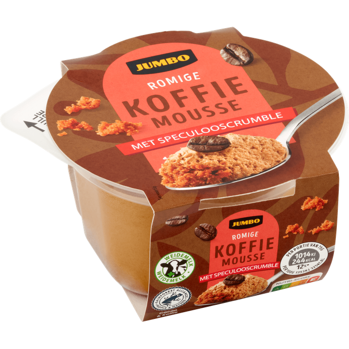 Romige Koffiemousse met Speculooscrumble