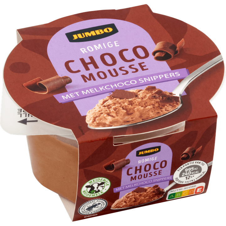 Romige Chocomousse met Melkchoco Snippers