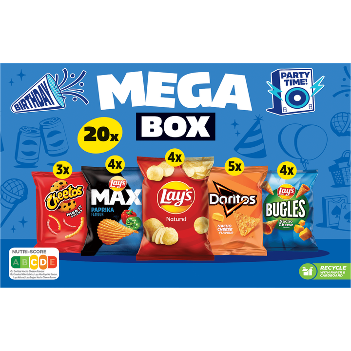 Lay's Cheetos Doritos Mega Box Multipack Chips 20 pack