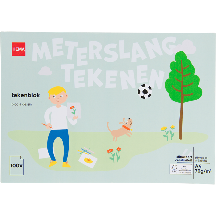 Meterslang Tekenen Tekenblok A4 100 Stuks