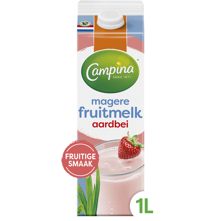 Magere Fruitmelk Aardbei 1 L
