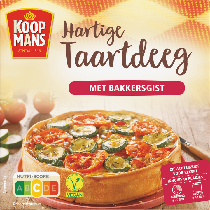 Koopmans Hartige Taartdeeg met Bakkersgist 10 Plakjes 450 g