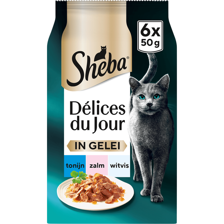 Sheba Kattenvoer Délices du Jour - Vis Selectie in gelei Natvoer - 6 x 50 g