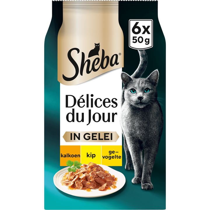 Sheba Kattenvoer Délices du Jour - Gevogelte Selectie in gelei Natvoer - 6 x 50 g