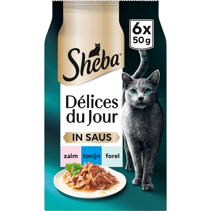 Sheba Kattenvoer Délices du Jour - Vis Selectie in saus Natvoer - 6 x 50 g