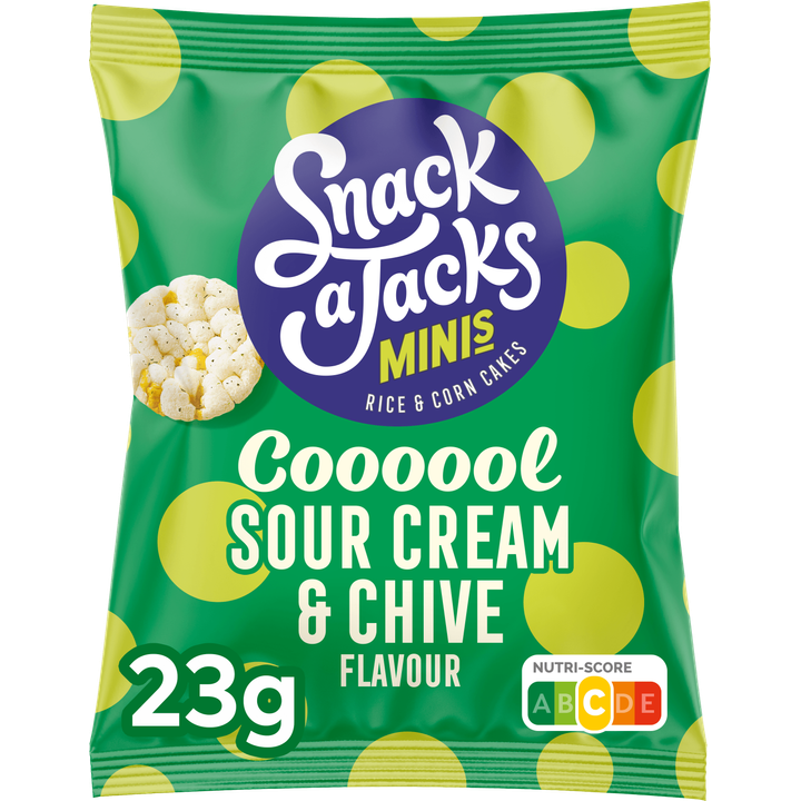 Snack A Jacks Crispies Sour Cream & Chive Rijstwafels 23 gr