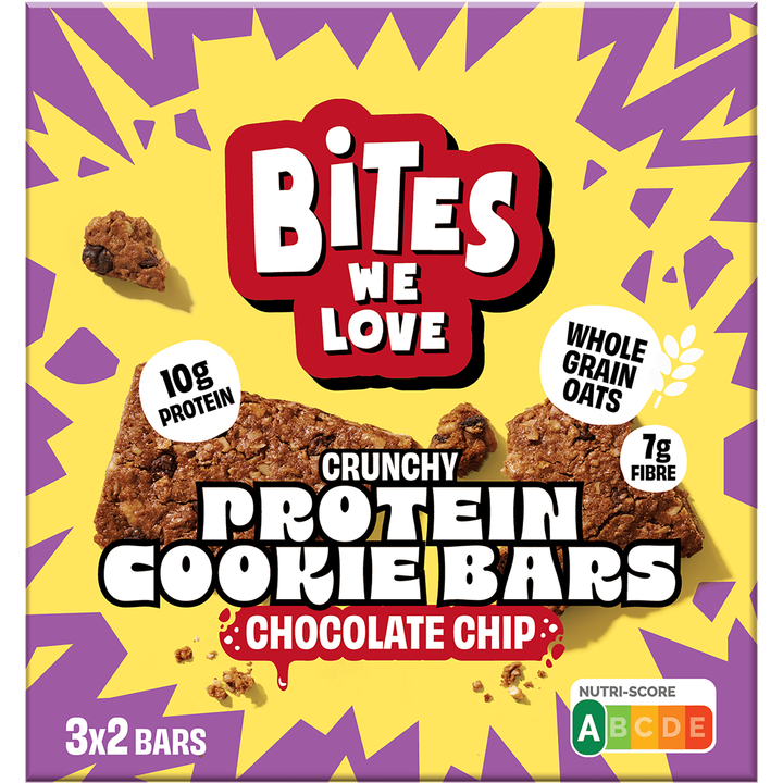 BitesWeLove Crunchy Protein Cookie Bars Chocolate Chip 120g