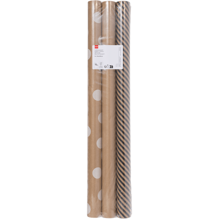 Cadeaupapier Multipack Kraft 3 Stuks