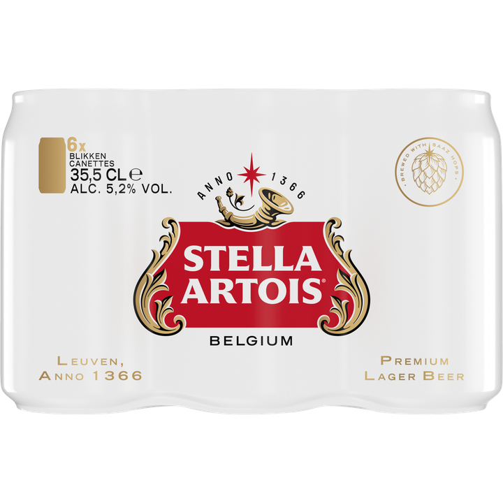Stella Artois Premium Pilsner Bier Blik 6x355ml