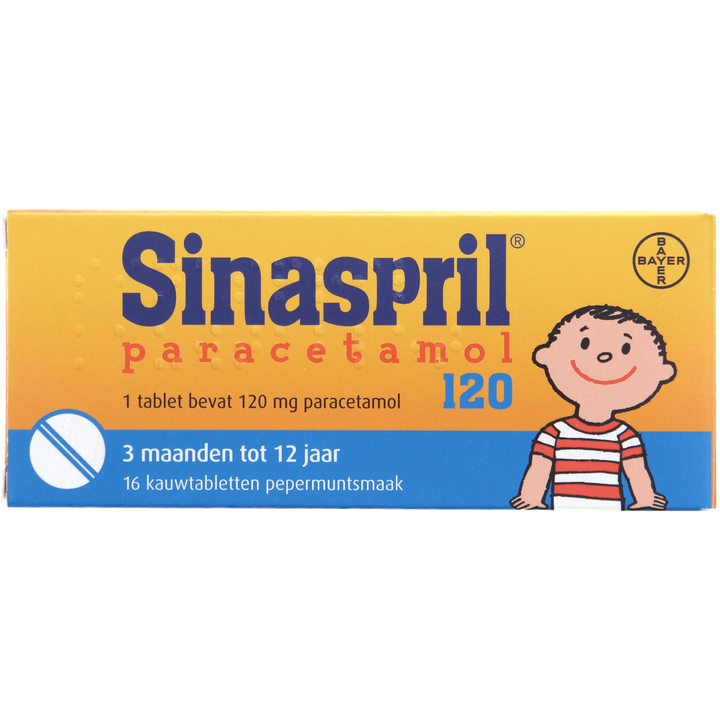 Sinaspril Paracetamol Kauwtabletten 120mg 16 Stuks