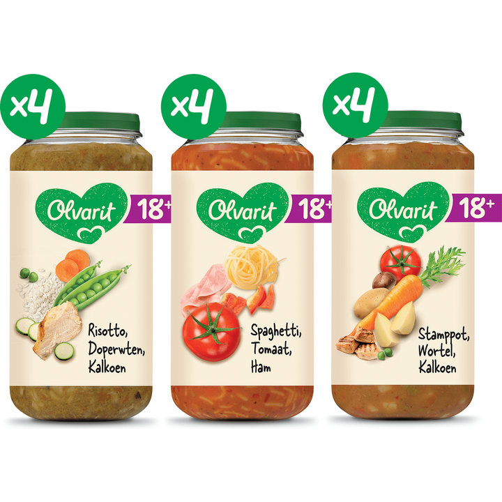 Olvarit 18+ Maanden Variatiemenu Maaltijd 12 x 250g