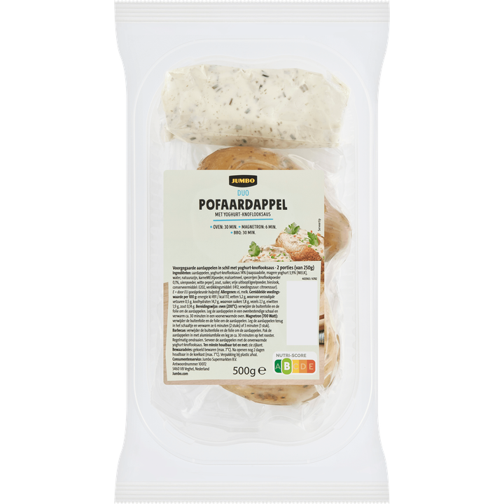 Duo Pofaardappel met Yoghurt-Knoflooksaus