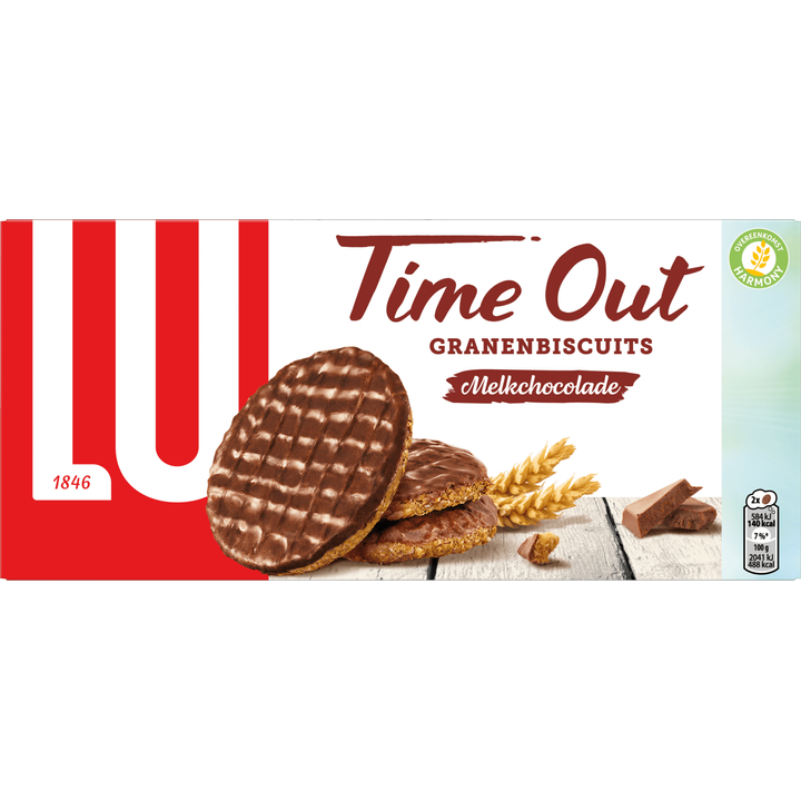 LU Time Out Granenbiscuits Melkchocolade 6 x 2 stuks