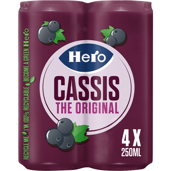 Hero Cassis The Original 4 x 250 ml